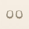 Silver-Tone Beaded Hoop Earrings