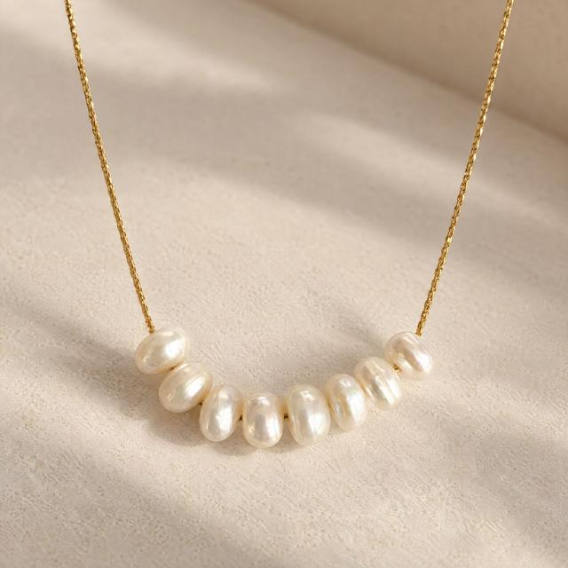 Gold-Tone Pearl Necklace