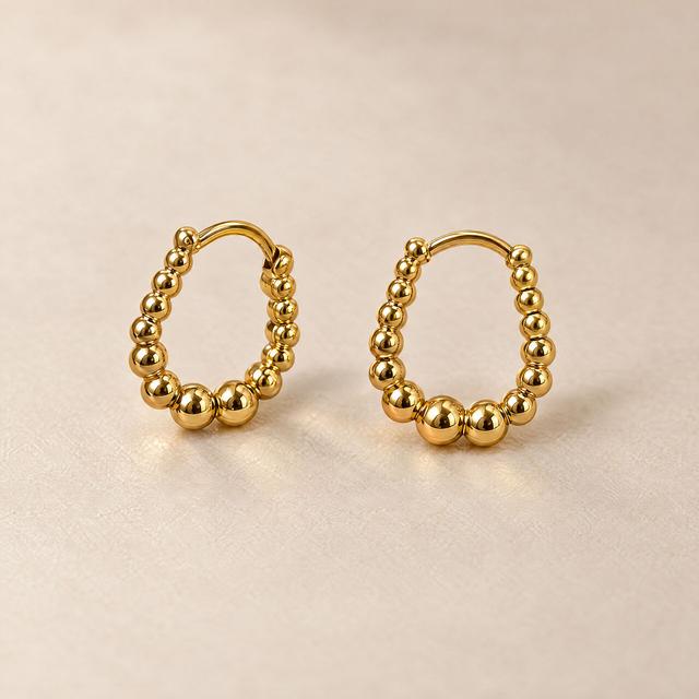Gold Beaded Mini Hoop Earrings