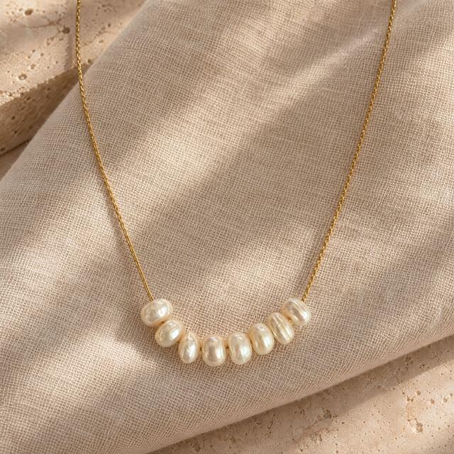 Gold-Tone Pearl Necklace