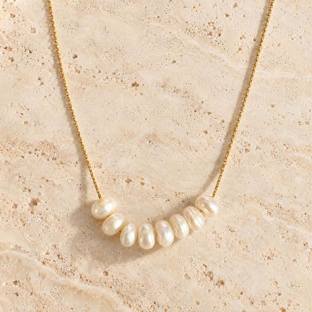 Gold-Tone Pearl Necklace