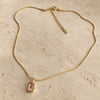 Blush Pink Stone Pendant Necklace