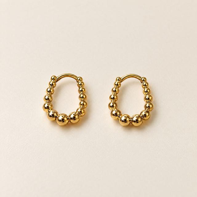 Gold Beaded Mini Hoop Earrings