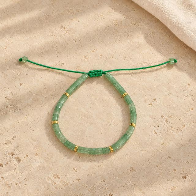 Sage Green Beaded Adjustable Bracelet