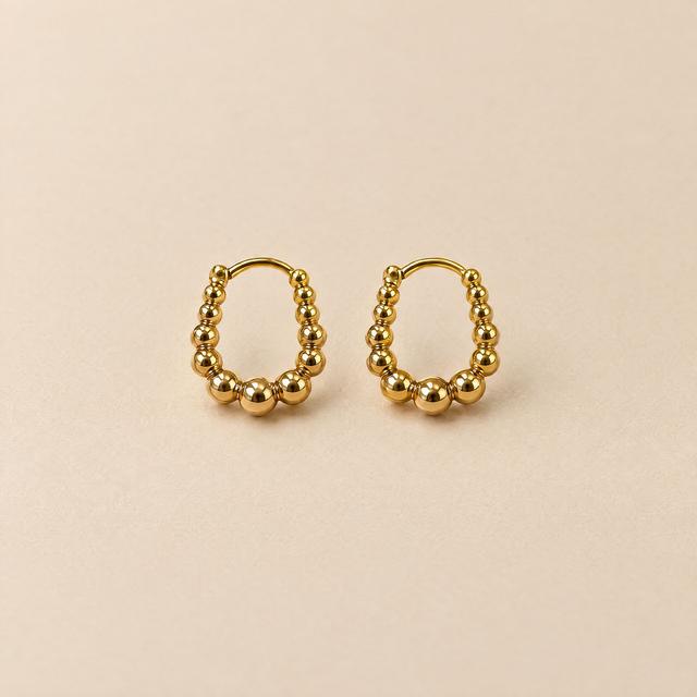 Gold Beaded Mini Hoop Earrings